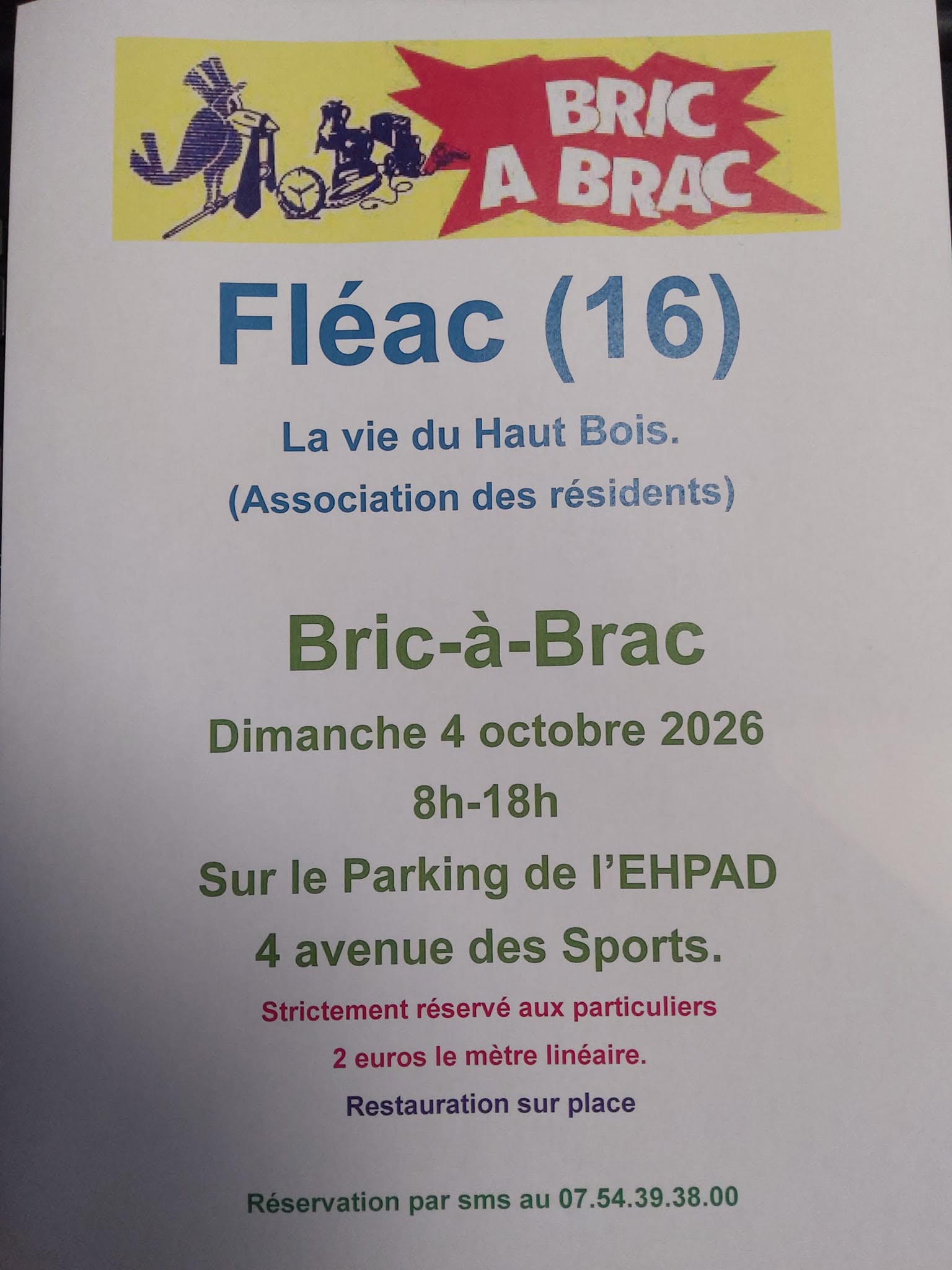 Bric a brac EHPAD 4 octobre 2026