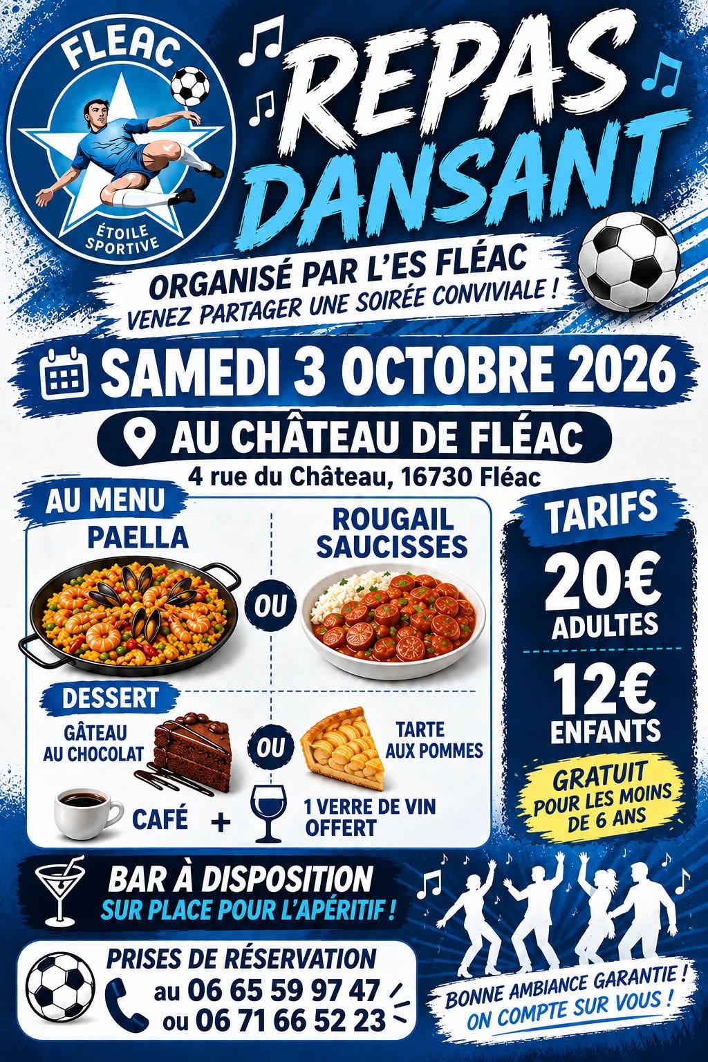 Repas dansant foot 3 octobre 2026